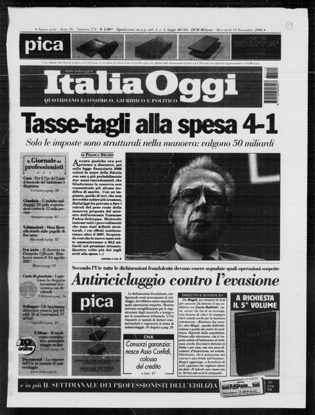 Italia oggi : quotidiano di economia finanza e politica